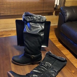Women’s Faux Fur Cuff Riding Boots